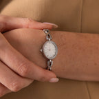 Oval Infinity Link Timepiece Silver 18K Gold Plated