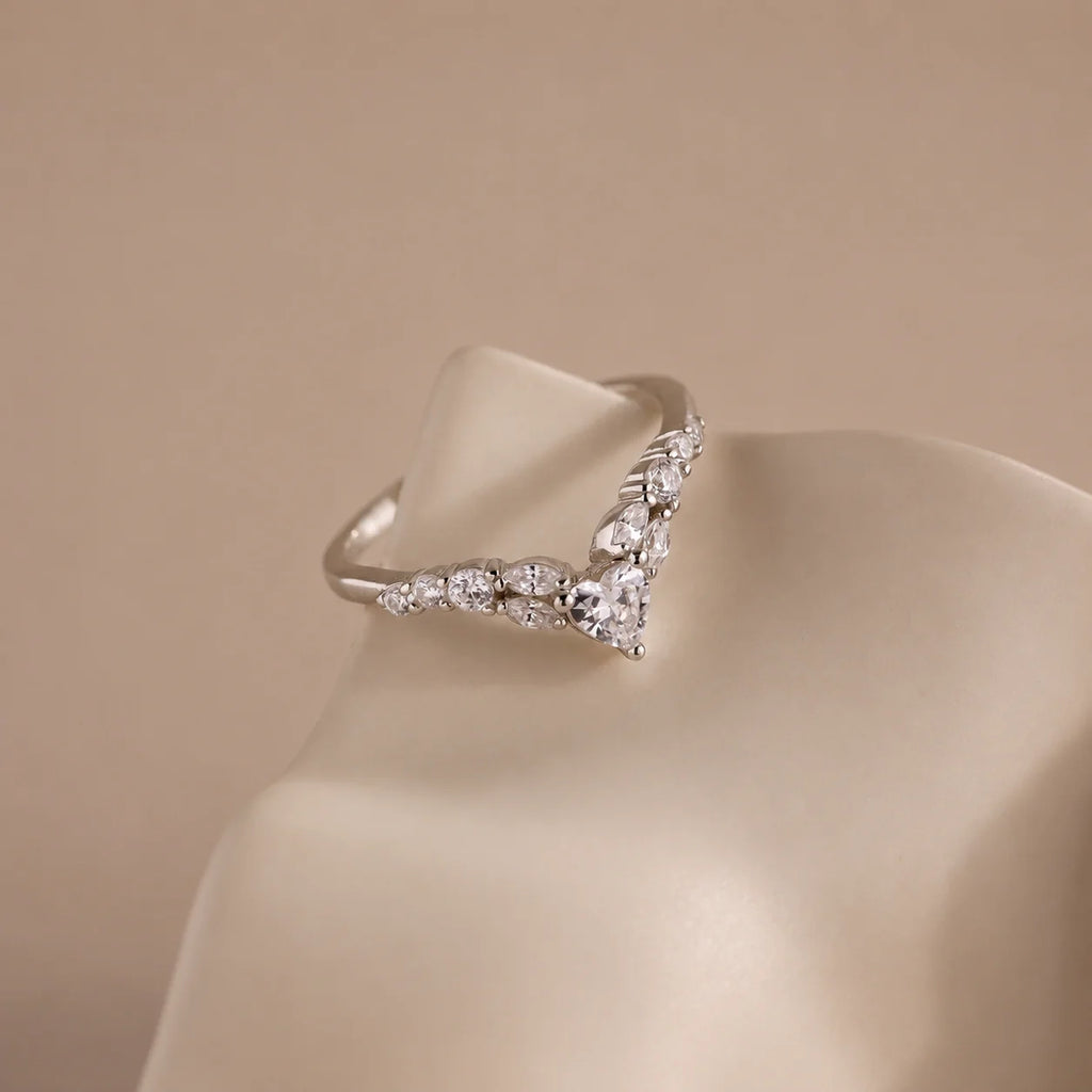 Blush Heart Cluster Ring
