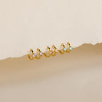 Athena Emerald Huggies Silver 18K Gold Plated