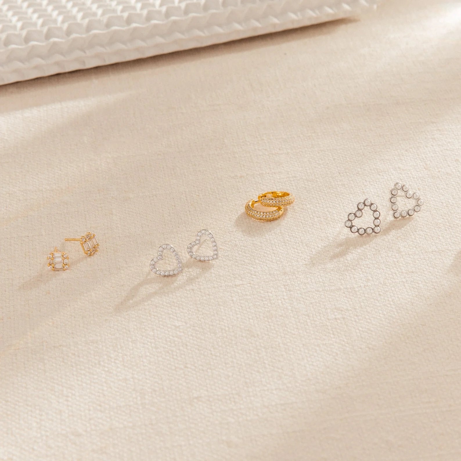 Arabella Diamond Studs Silver 18K Gold Plated