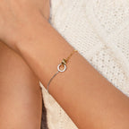 Interlocking Circles Charm Bracelet Silver 18K Gold Plated
