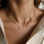 Venice Name Necklace in Box Chain Silver 18K Gold Plated