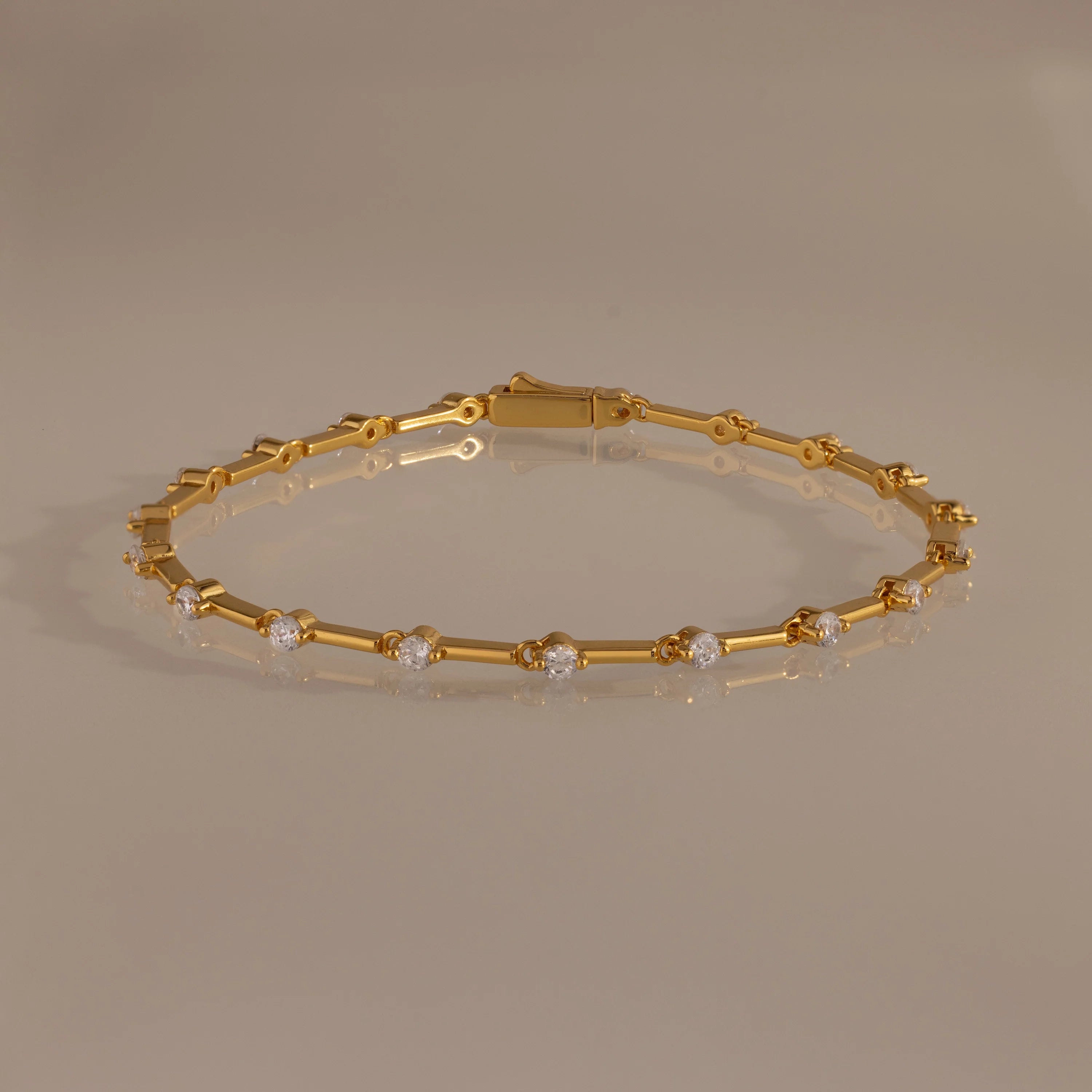 Sprinkle Diamond Tennis Bracelet Silver 18K Gold Plated