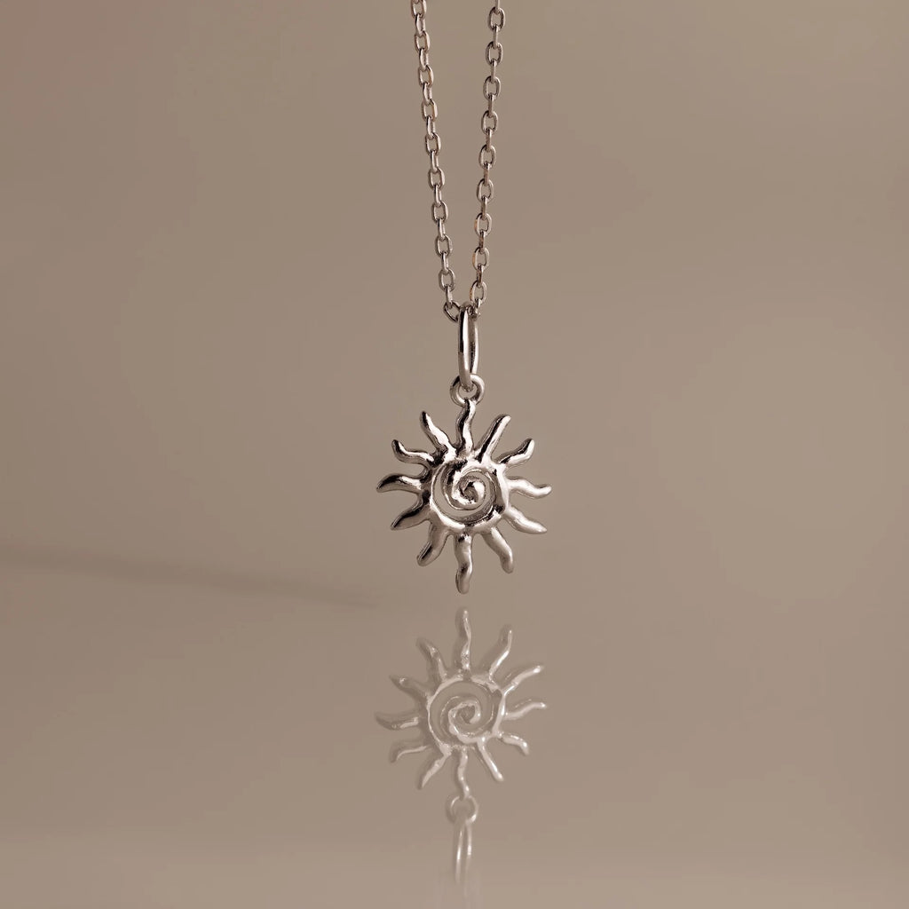 Celestial Sun Necklace Silver 18K Gold Plated