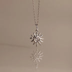 Celestial Sun Necklace Silver 18K Gold Plated