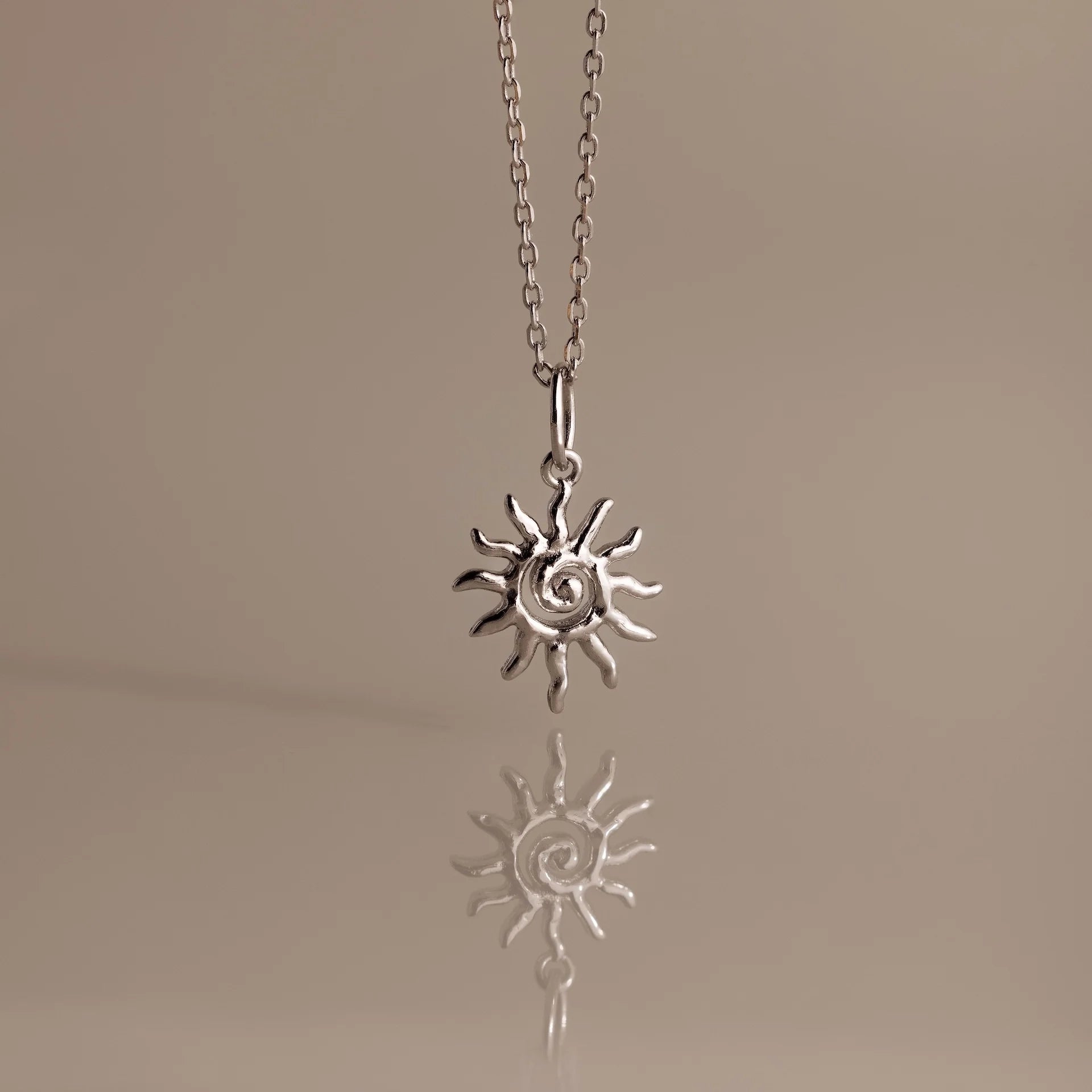 Celestial Sun Necklace Silver 18K Gold Plated