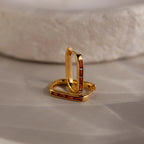 Baguette Birthstone Link Earrings Silver 18K Gold Plated