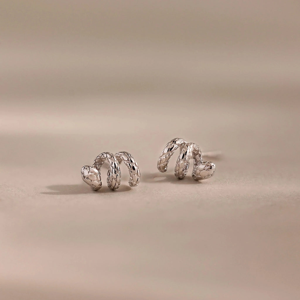 Twisted Snake Studs Silver 18K Gold Plated