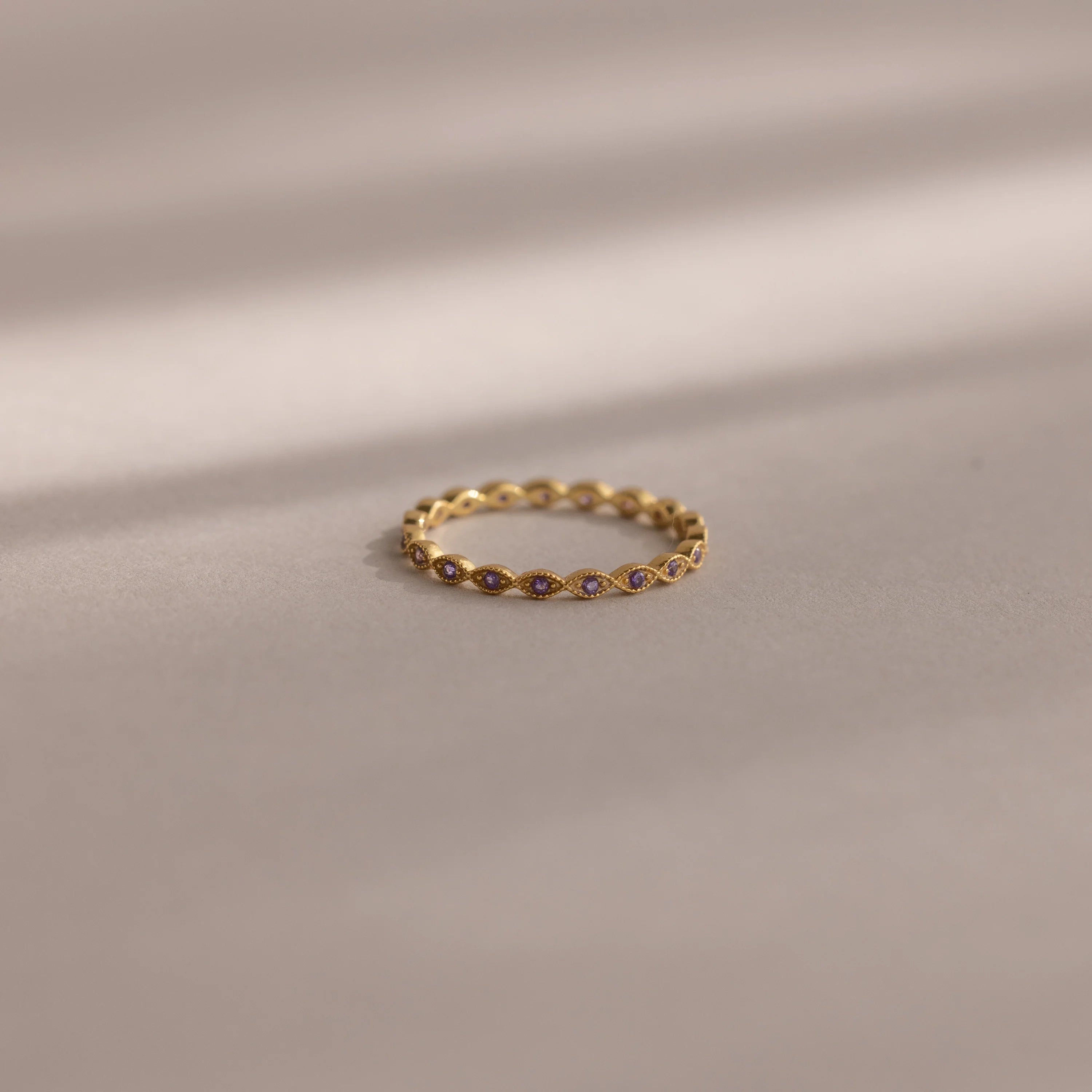 Dainty Marquise Birthstone Ring Silver 18K Gold Plated