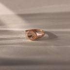 North Star Topaz Signet Ring Silver 18K Gold Plated