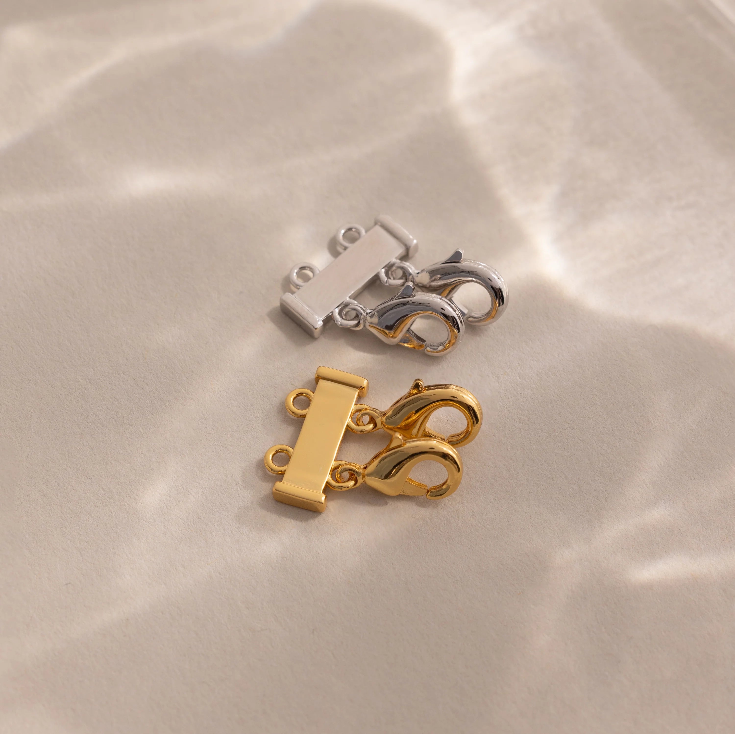 Double Layering Clasp Silver 18K Gold Plated