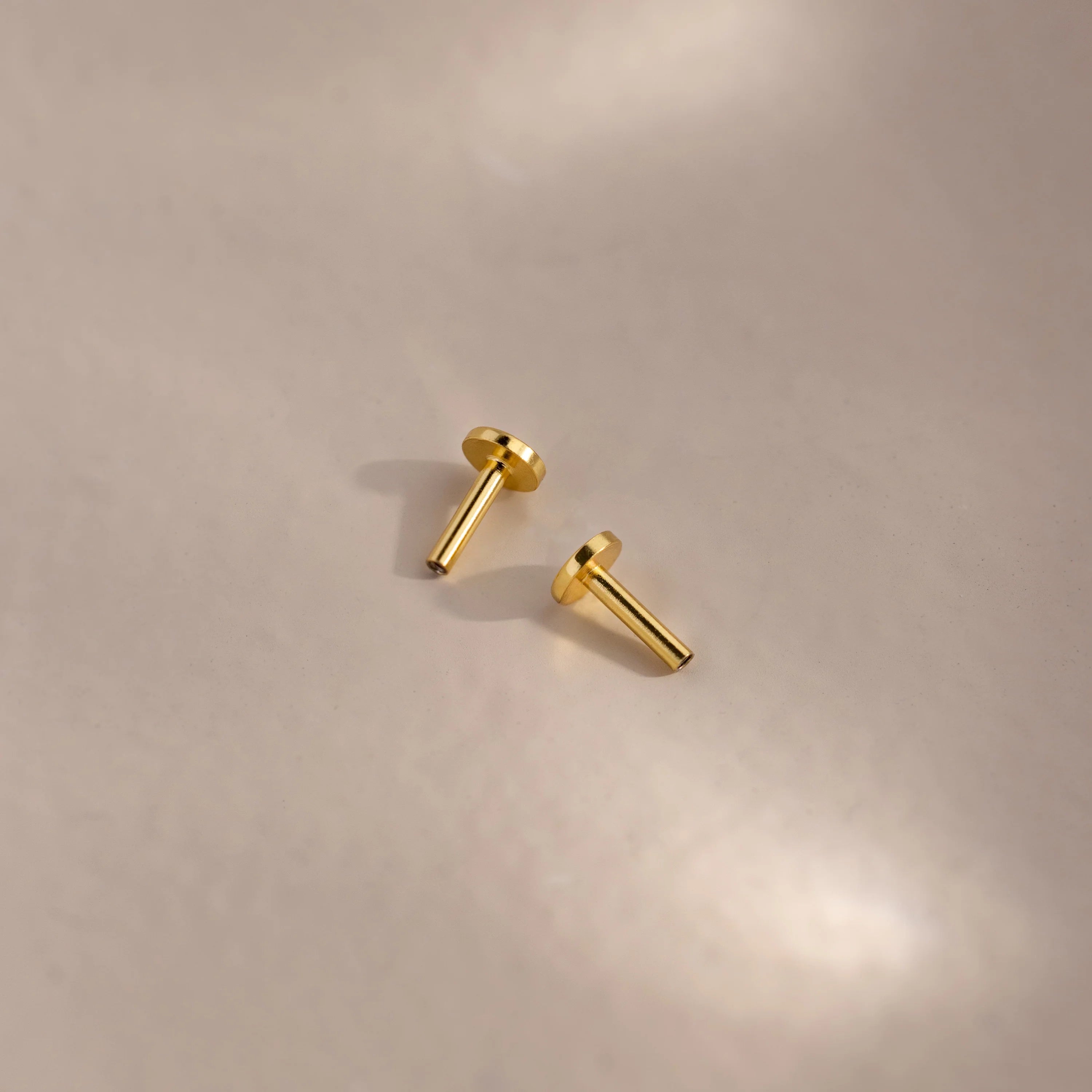Flatback Posts Silver 18K Gold Plated