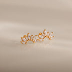 Marquise Diamond Flatback Climbers Silver 18K Gold Plated