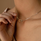 Interlocking Circles Necklace and Bracelet Set Silver 18K Gold Plated