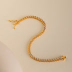 Diamond Bezel Tennis Bracelet Silver 18K Gold Plated