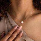 Classic Pearl Pendant Necklace Silver 18K Gold Plated