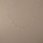 Satellite Diamond Necklace Silver 18K Gold Plated
