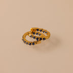 Inside Out Sapphire Huggies Silver 18K Gold Plated
