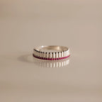 Ribbed Ruby Stack Ring Silver 18K Gold Plated