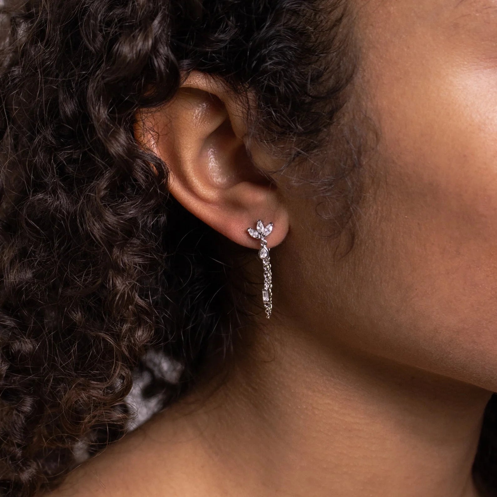 Genesis Chain Earrings Silver 18K Gold Plated