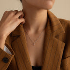 Diamonds Marquise Pendant Necklace Silver 18K Gold Plated