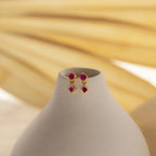 Birthstone Drop Studs  Silver 18K Gold Plated