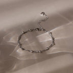 Duo Bead Chain Bracelet Silver 18K Gold Plated