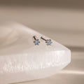 Aquamarine Flatback Studs Silver 18K Gold Plated