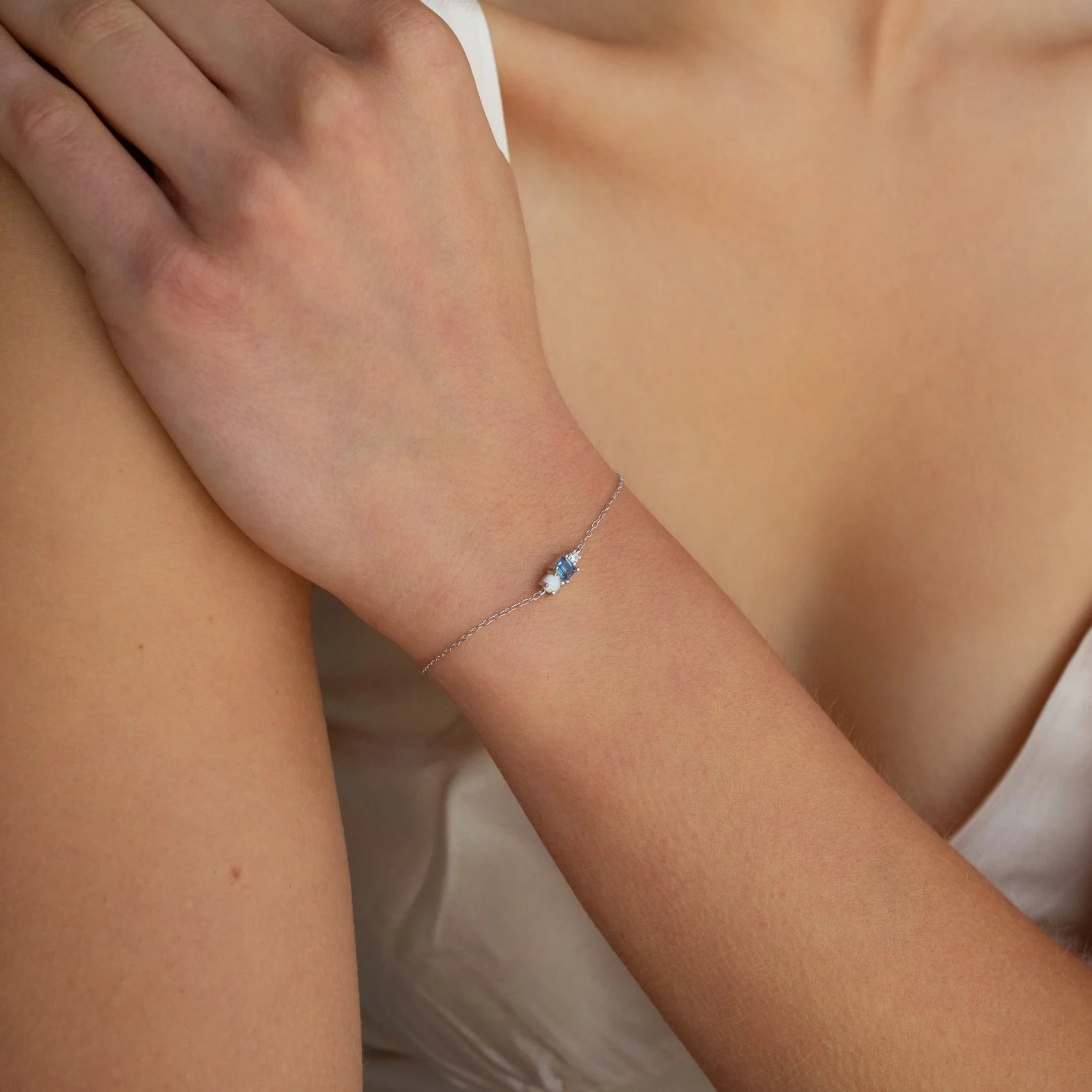 Eloise Gemstone Bracelet Silver 18K Gold Plated