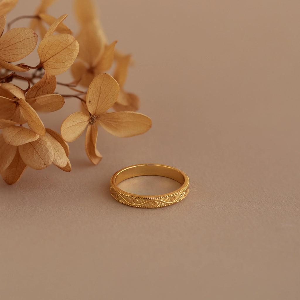Filigree Ring Silver 18K Gold Plated