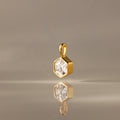 Hexagon Diamond Charm Silver 18K Gold Plated