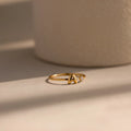 Bubble Initial Birthstone Ring Silver 18K Gold Plated
