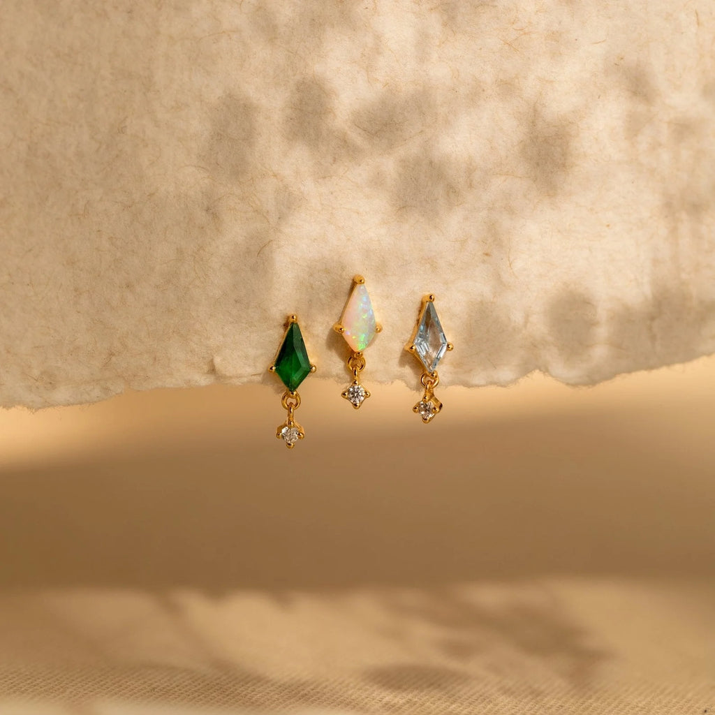 Emerald Kite Drop Earrings