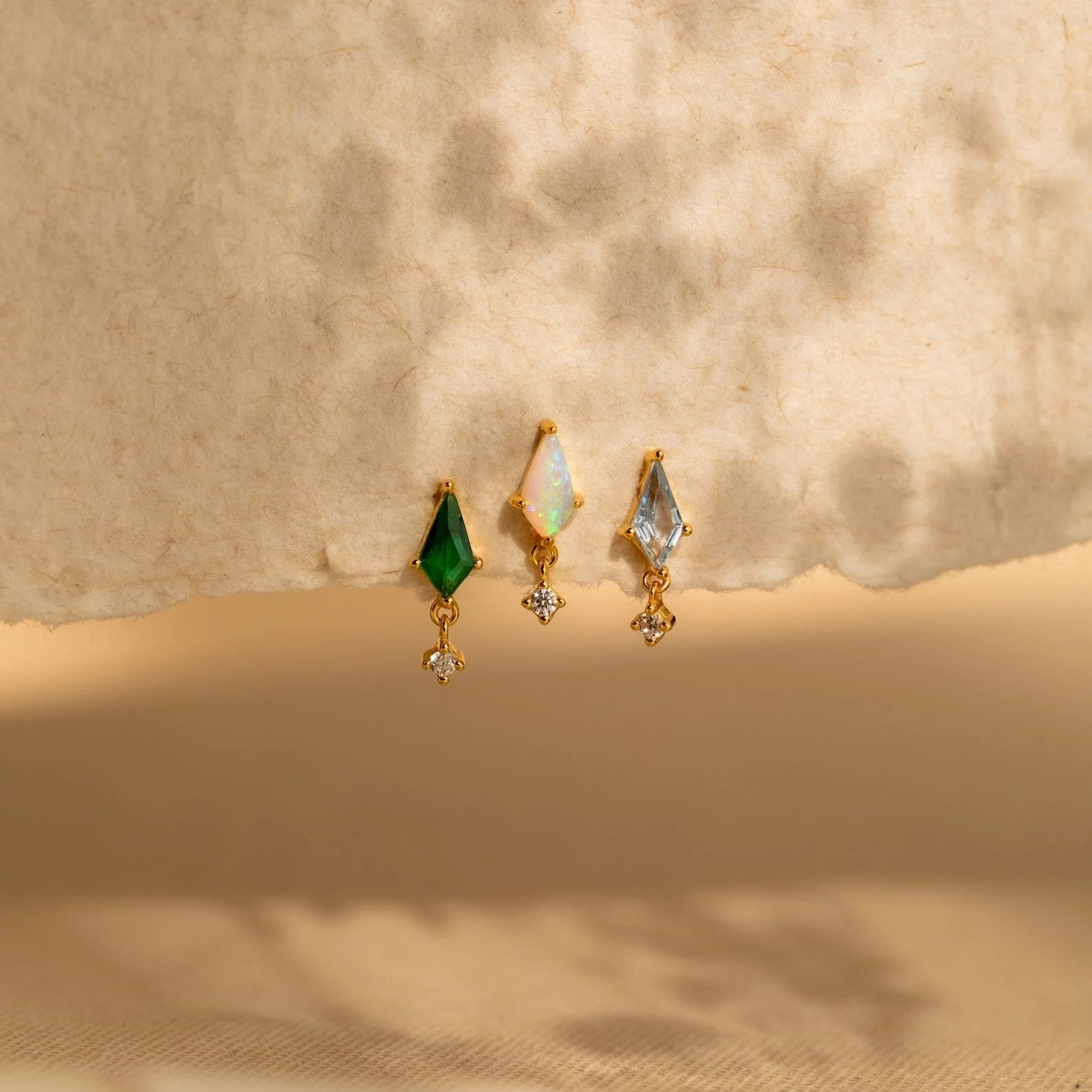Emerald Kite Drop Earrings
