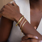 North Star Bangle Bracelet Silver 18K Gold Plated