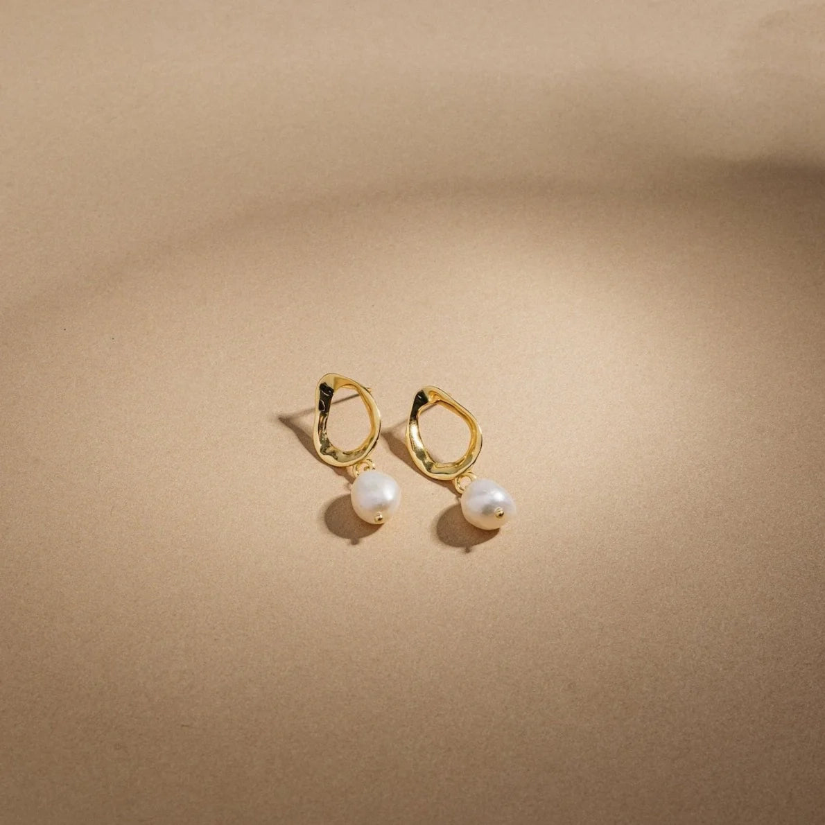 Rebecca Pearl Drop Earrings Silver 18K Gold Plated