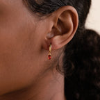 Baguette Birthstone Huggies Silver 18K Gold Plated