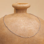 Heart Link Chain Necklace Silver 18K Gold Plated