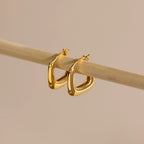 Bold Geometric Hoops Silver 18K Gold Plated