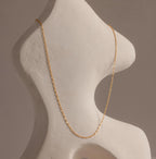 Dainty Paperclip Necklace Silver 18K Gold Plated