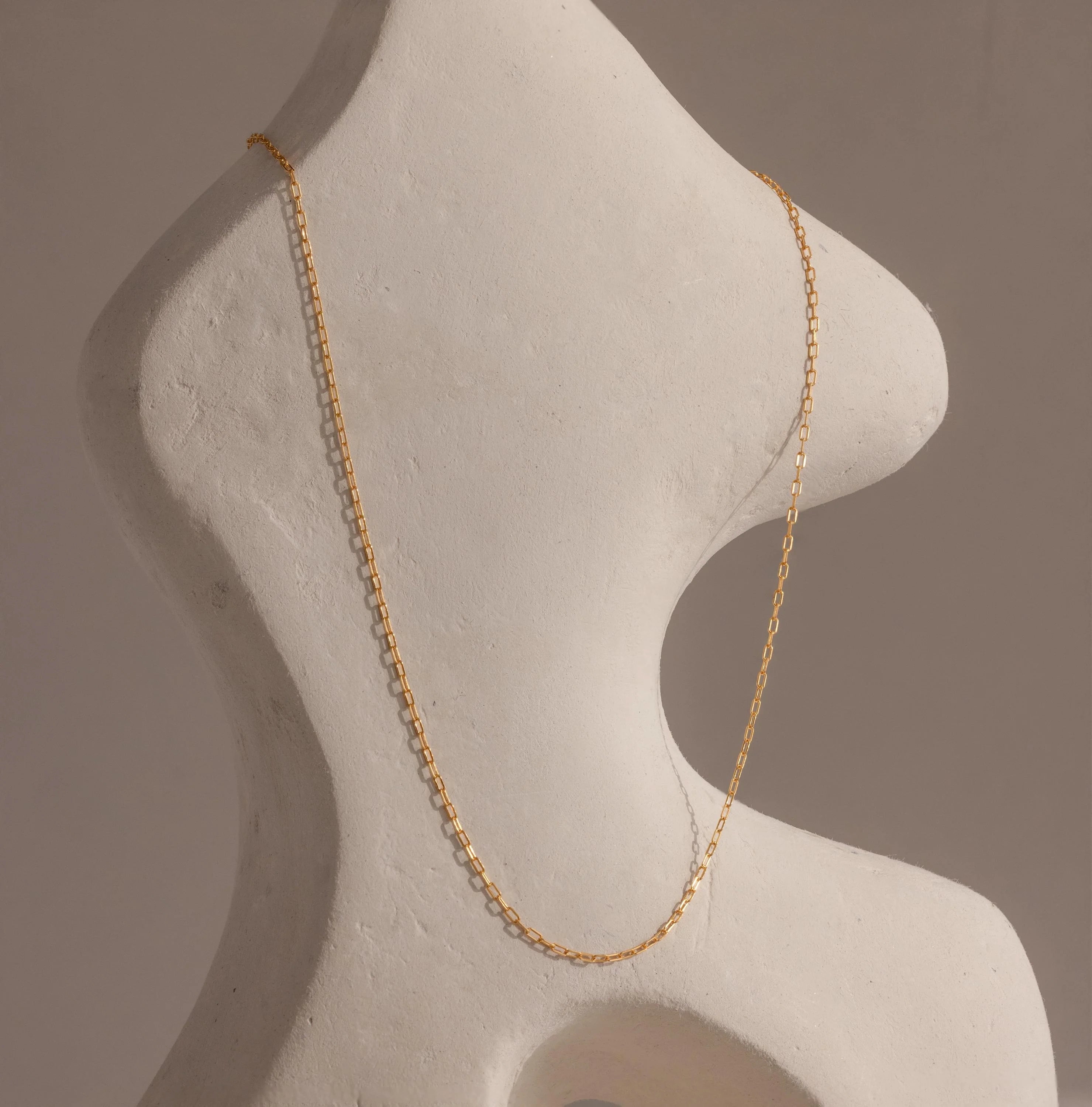 Dainty Paperclip Necklace Silver 18K Gold Plated
