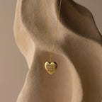 Handwriting Heart Locket Necklace Silver 18K Gold Plated