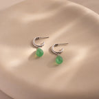 Twisted Jade Hoops Silver 18K Gold Plated
