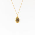 Oval Pet Necklace Silver 18K Gold Plated
