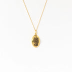 Oval Pet Necklace Silver 18K Gold Plated