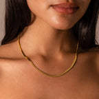 Bold Snake Chain Necklace Silver 18K Gold Plated