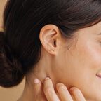 Trio Beaded Bar Studs Silver 18K Gold Plated