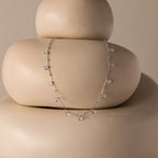 Satellite Diamond Necklace Silver 18K Gold Plated