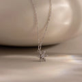 Diamond Snowflake Charm Necklace Silver 18K Gold Plated