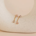 Mixed Crystal Drop Earrings Silver 18K Gold Plated